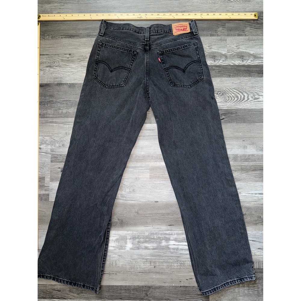 Levis 94 Baggy Bootcut Jeans Washed Black High Rise Denim A8716-0000 29x31